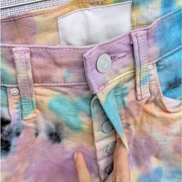 NWT Mother Superior The Tripper Swirling Secrets Tie Dye High Waist Jeans, sz 25 - Picture 7 of 13